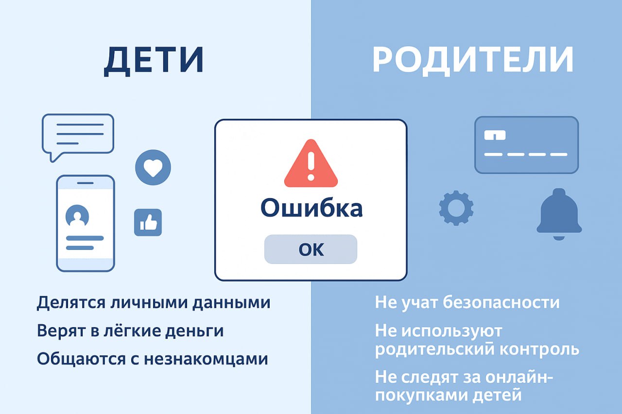 ОМВД по ЗАТО Видяево обращает внимание на самые частые ошибки детей и их родителей, облегчающие «работу» кибермошенников.